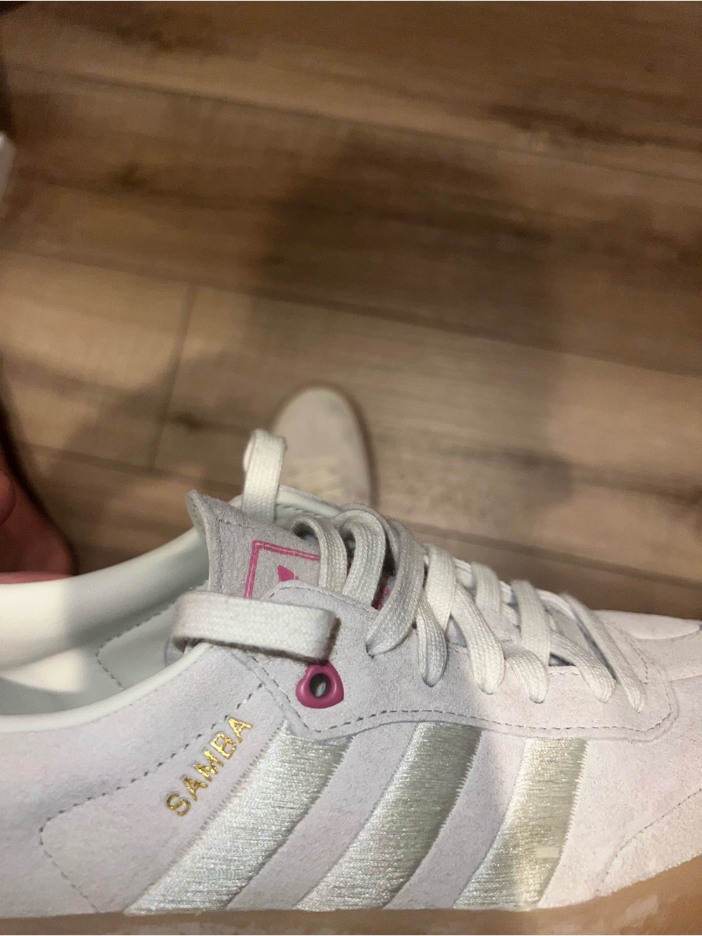 adidas Samba Women's White & Light Pink Gum-Platform Sneaker - Picture 3 of 7